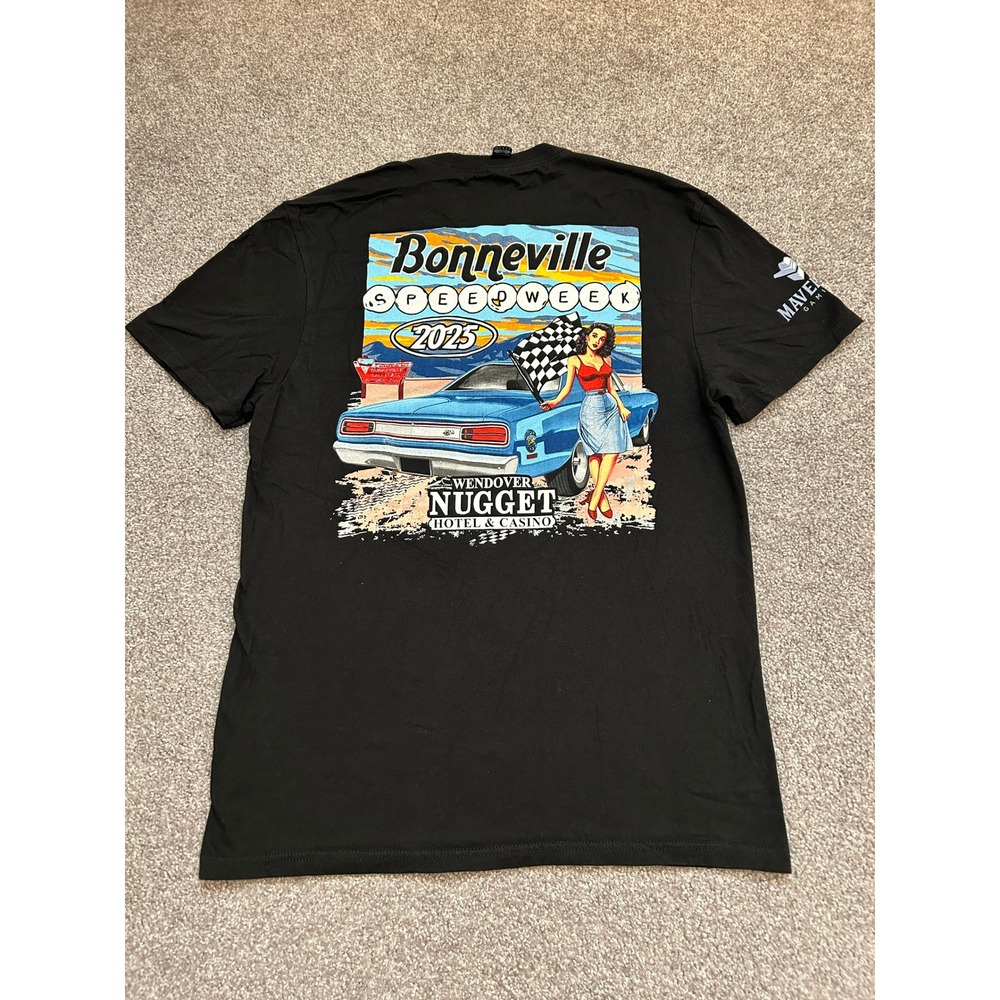 Bonneville Speed Week T-Shirt Small Black Excellent 2025 Racing Pinup Graphic